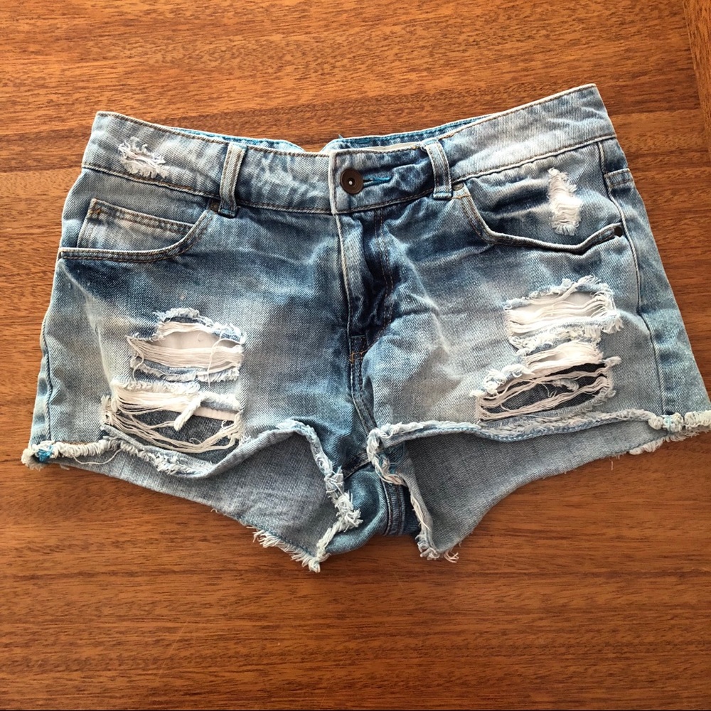 Denim cut off shorts